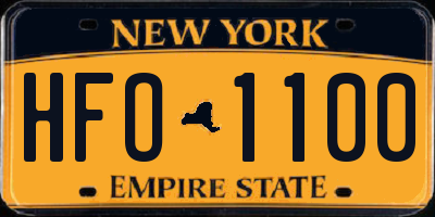 NY license plate HFO1100
