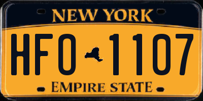 NY license plate HFO1107