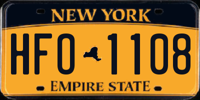 NY license plate HFO1108
