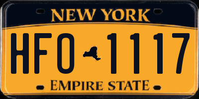 NY license plate HFO1117