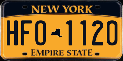 NY license plate HFO1120