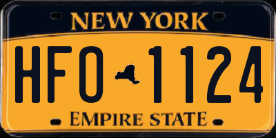 NY license plate HFO1124