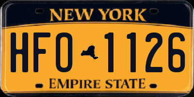 NY license plate HFO1126