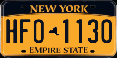 NY license plate HFO1130
