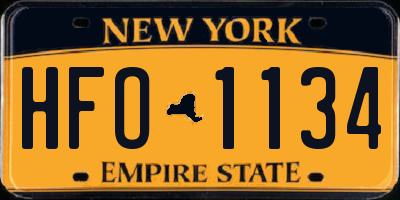 NY license plate HFO1134