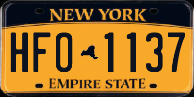 NY license plate HFO1137