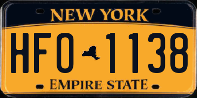 NY license plate HFO1138