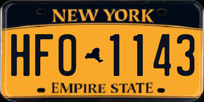 NY license plate HFO1143