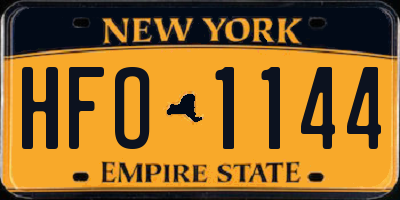 NY license plate HFO1144