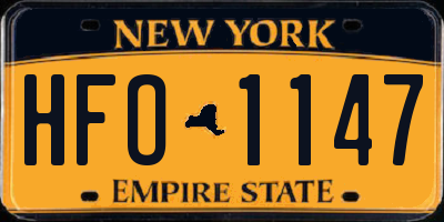 NY license plate HFO1147