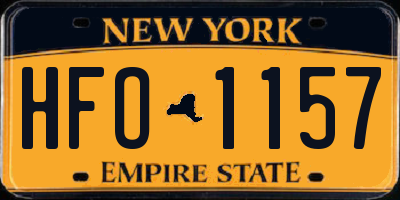 NY license plate HFO1157