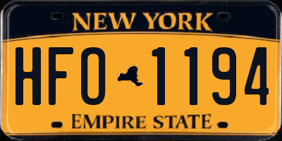 NY license plate HFO1194