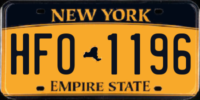 NY license plate HFO1196