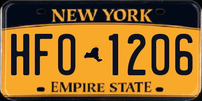 NY license plate HFO1206