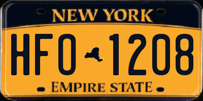 NY license plate HFO1208