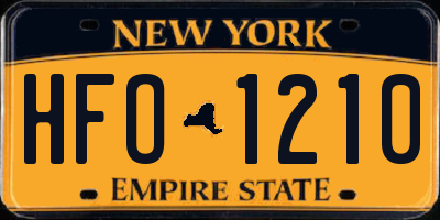 NY license plate HFO1210