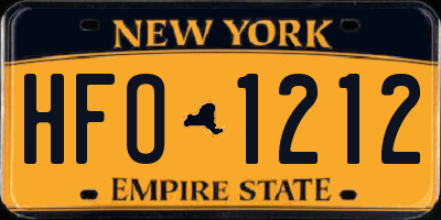 NY license plate HFO1212