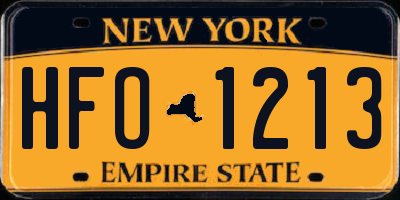 NY license plate HFO1213