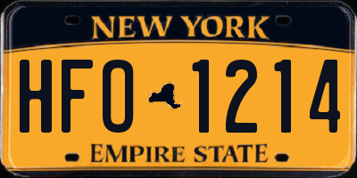 NY license plate HFO1214