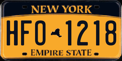 NY license plate HFO1218