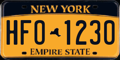 NY license plate HFO1230