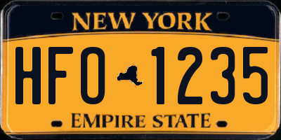 NY license plate HFO1235