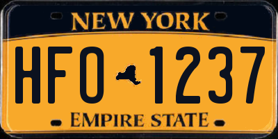 NY license plate HFO1237