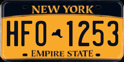 NY license plate HFO1253