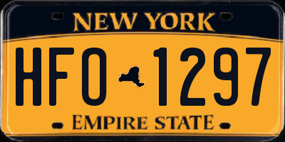 NY license plate HFO1297