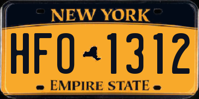 NY license plate HFO1312