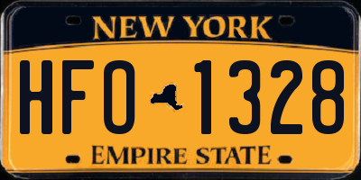 NY license plate HFO1328