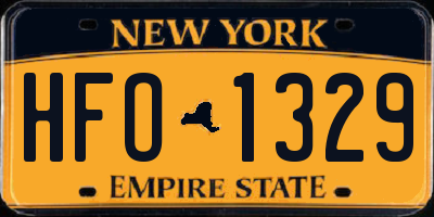NY license plate HFO1329
