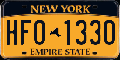 NY license plate HFO1330