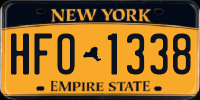 NY license plate HFO1338