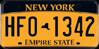 NY license plate HFO1342