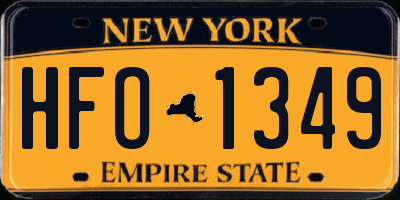 NY license plate HFO1349