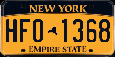 NY license plate HFO1368