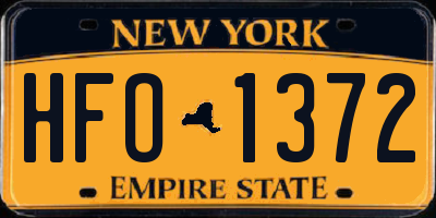 NY license plate HFO1372