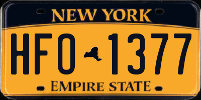 NY license plate HFO1377