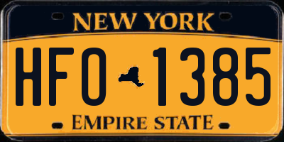 NY license plate HFO1385