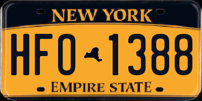 NY license plate HFO1388