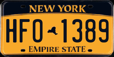 NY license plate HFO1389
