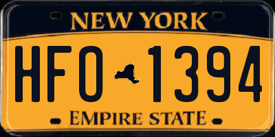 NY license plate HFO1394