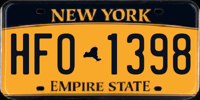NY license plate HFO1398
