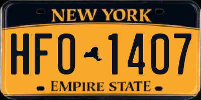NY license plate HFO1407