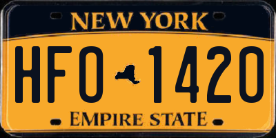 NY license plate HFO1420