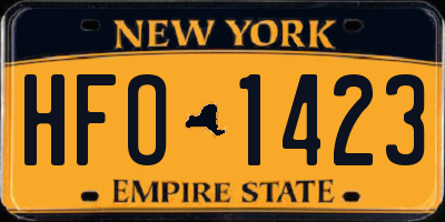 NY license plate HFO1423