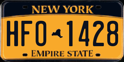 NY license plate HFO1428