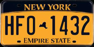 NY license plate HFO1432