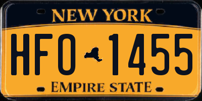 NY license plate HFO1455